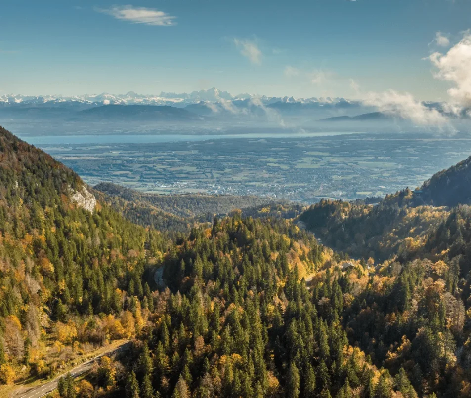 Vue Mont Blanc à l'automne