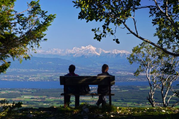 Banc du Turet face au Mont Blanc