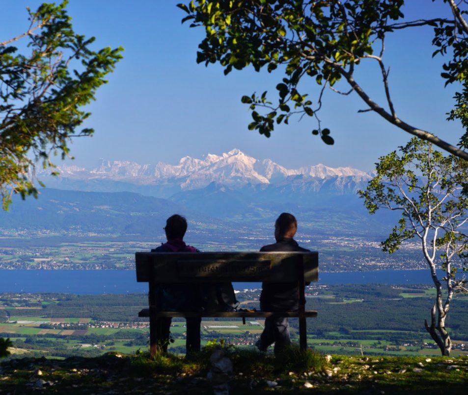 Banc du Turet face au Mont Blanc