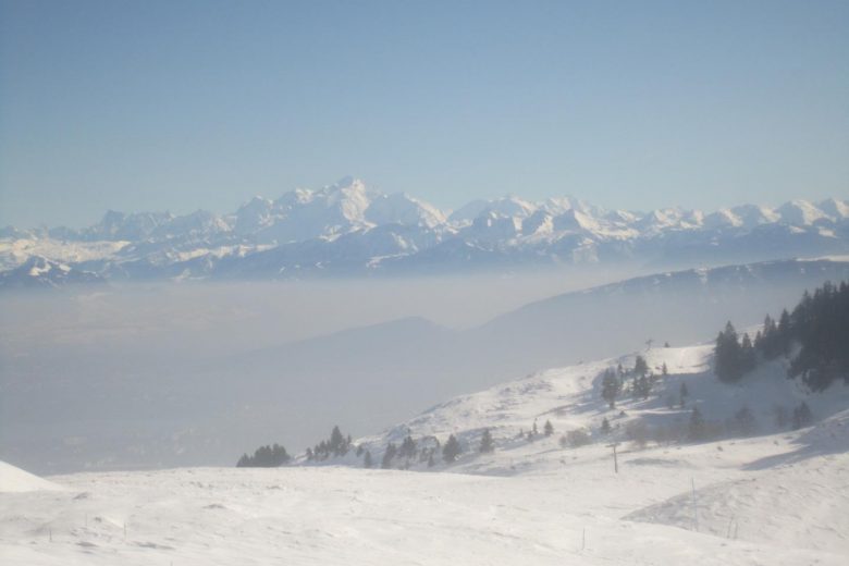 vue Mont Blanc en haut des pistes